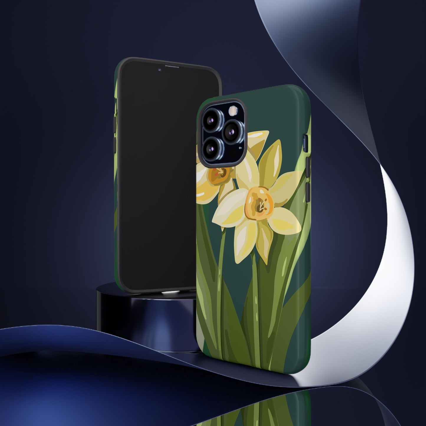 Floral Phone Case - Yellow Daffodil Design, Tough Phone Cover, Spring Decor, Floral Gift, Nature-Inspired Accessories
