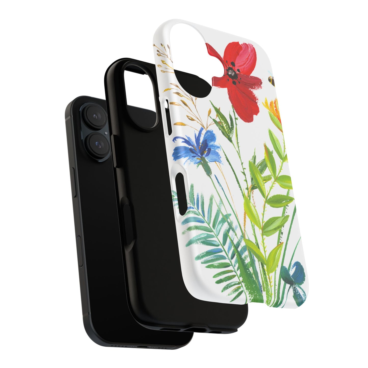 Floral Watercolor Tough Phone Case — Wildflower Bouquet Protective Cover