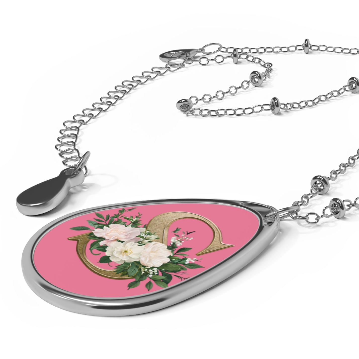 Personalized Floral Initial Necklace, Elegant Gift for Her