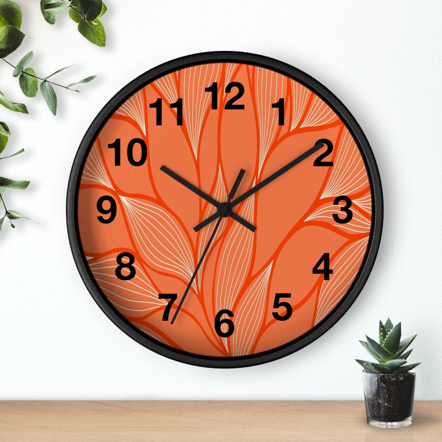 Modern Floral Wall Clock, Home Decor, Unique Timepiece, Boho Style, Office Decoration, Gift Idea