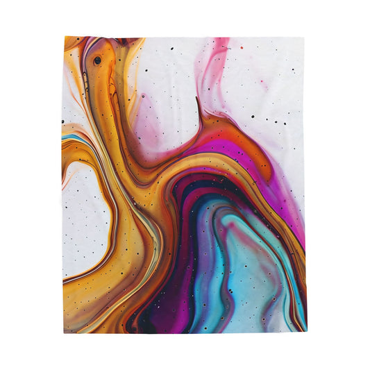 Abstract Colorful Velveteen Plush Blanket | Cozy Throw for Home Decor