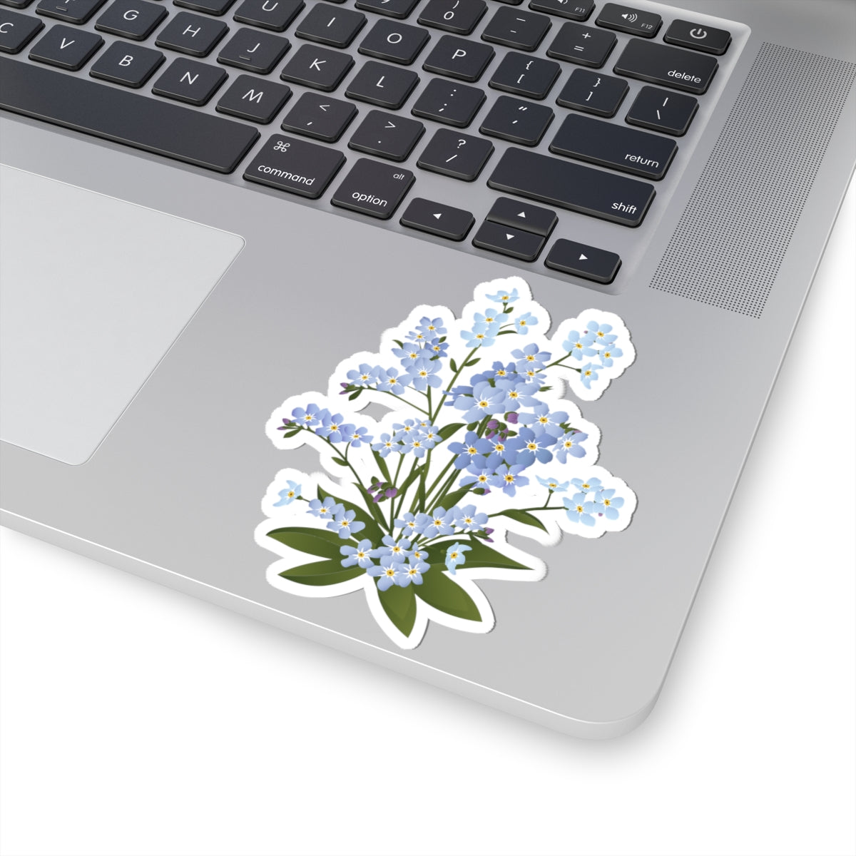 Forget-Me-Not Floral Kiss-Cut Sticker — Delicate Blue Wildflower Laptop Decal