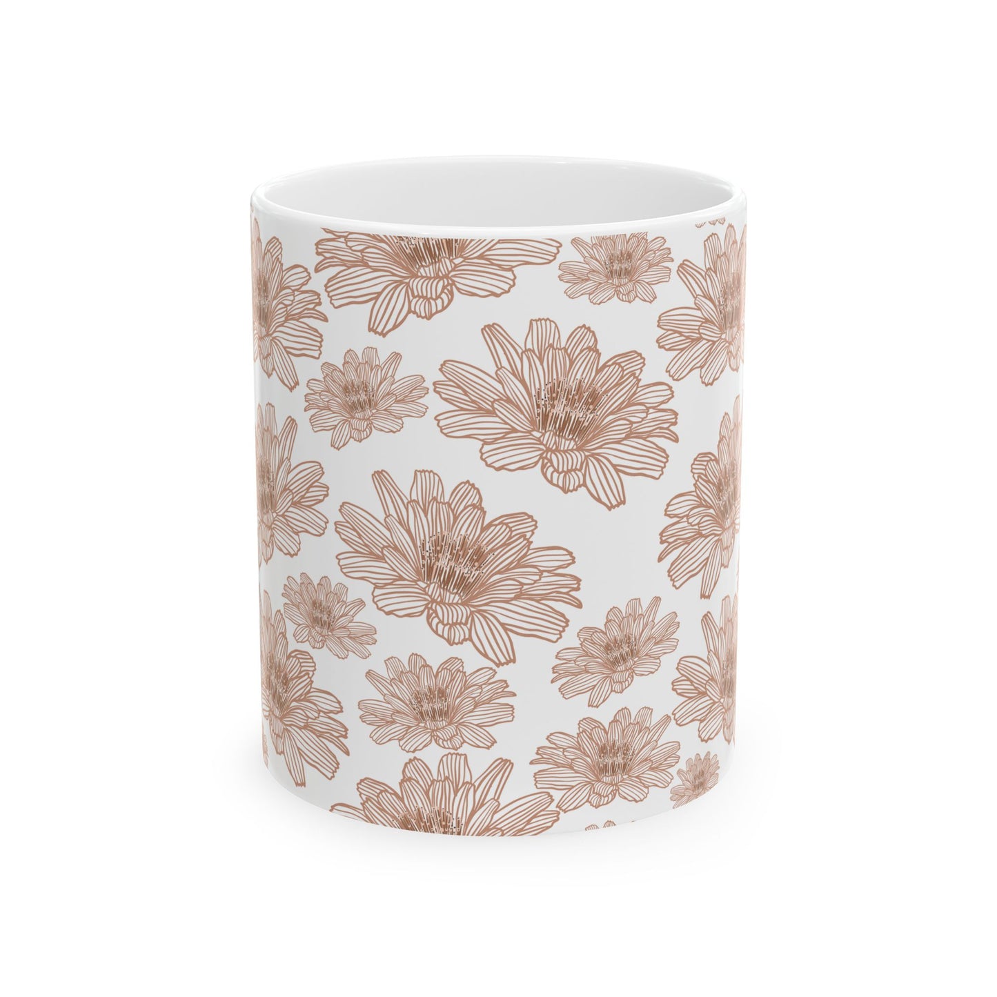Floral Ceramic Mug - Pink Lotus Coffee Cup, Gift for Flower Lovers, Home Decor, Mother's Day, Tea Drinkers, Cozy Mornings