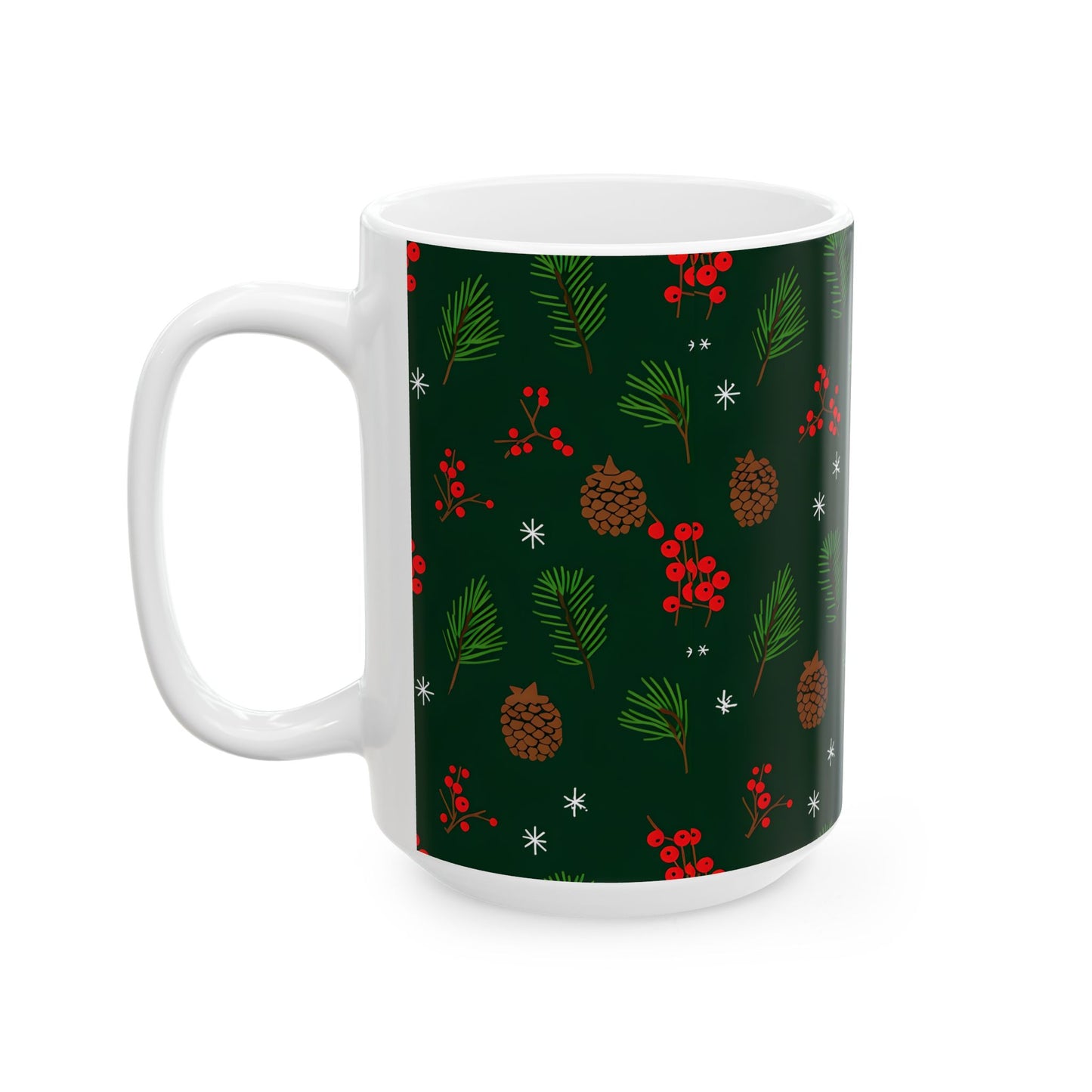 Festive Holiday Ceramic Mug, Christmas Coffee Cup, Winter Decor, Cozy Drinkware, Seasonal Gift, Holiday Celebration