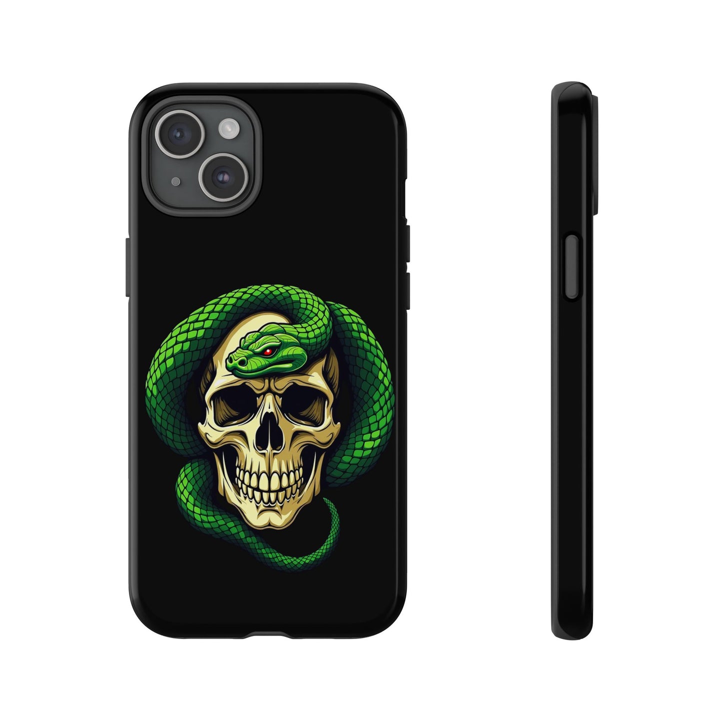 Skull & Snake Phone Case | Tough Cases, Protective Cover, Edgy Phone Accessories, Gothic Gift, Halloween Decor