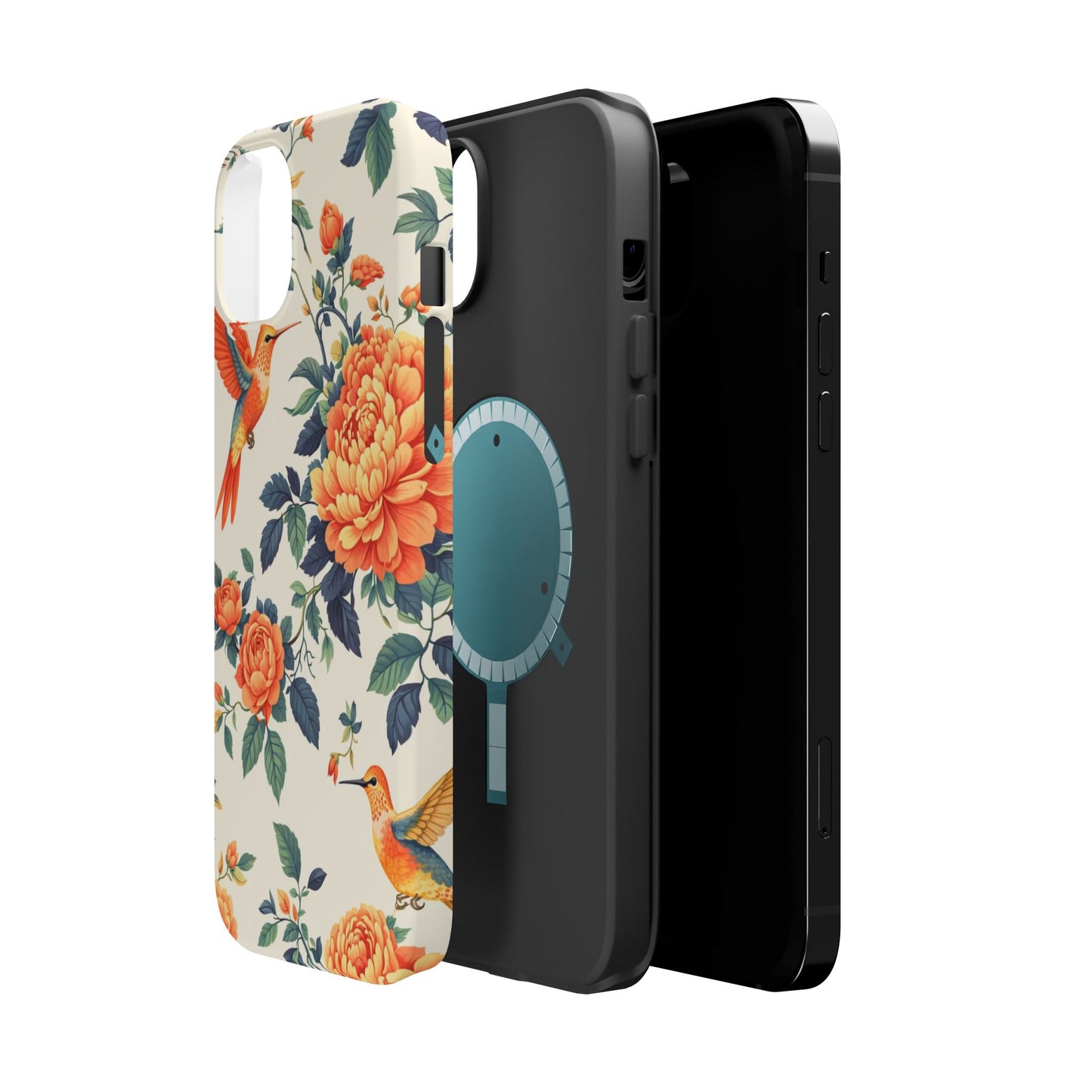 Floral Hummingbird Magnetic Phone Case — Impact-Resistant Protective Cover