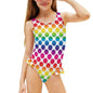Girls Ruffle Trim One Piece Swimwear
