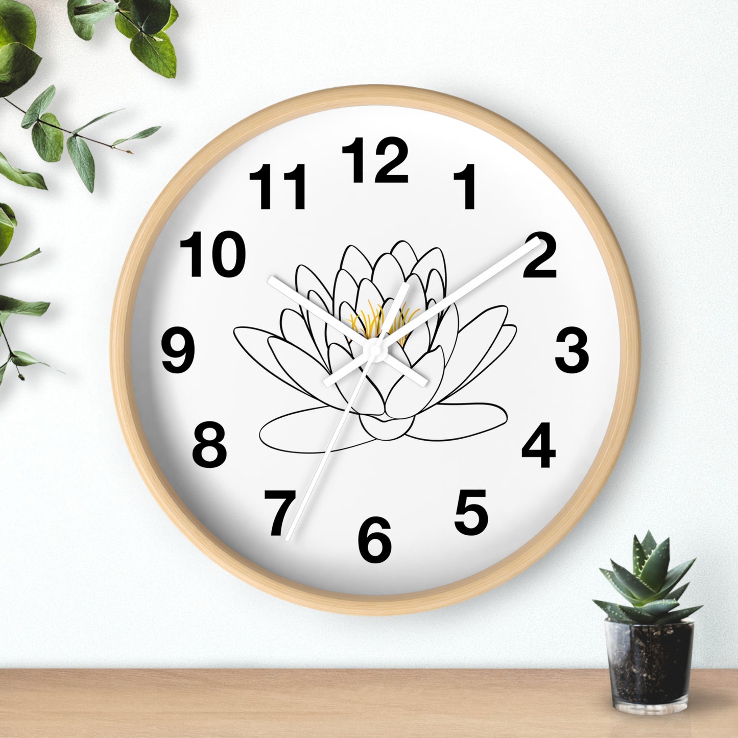 Lotus Flower Wall Clock, Boho Home Decor, Meditation Gift, Office Timepiece, Unique Wall Art, Zen Decor