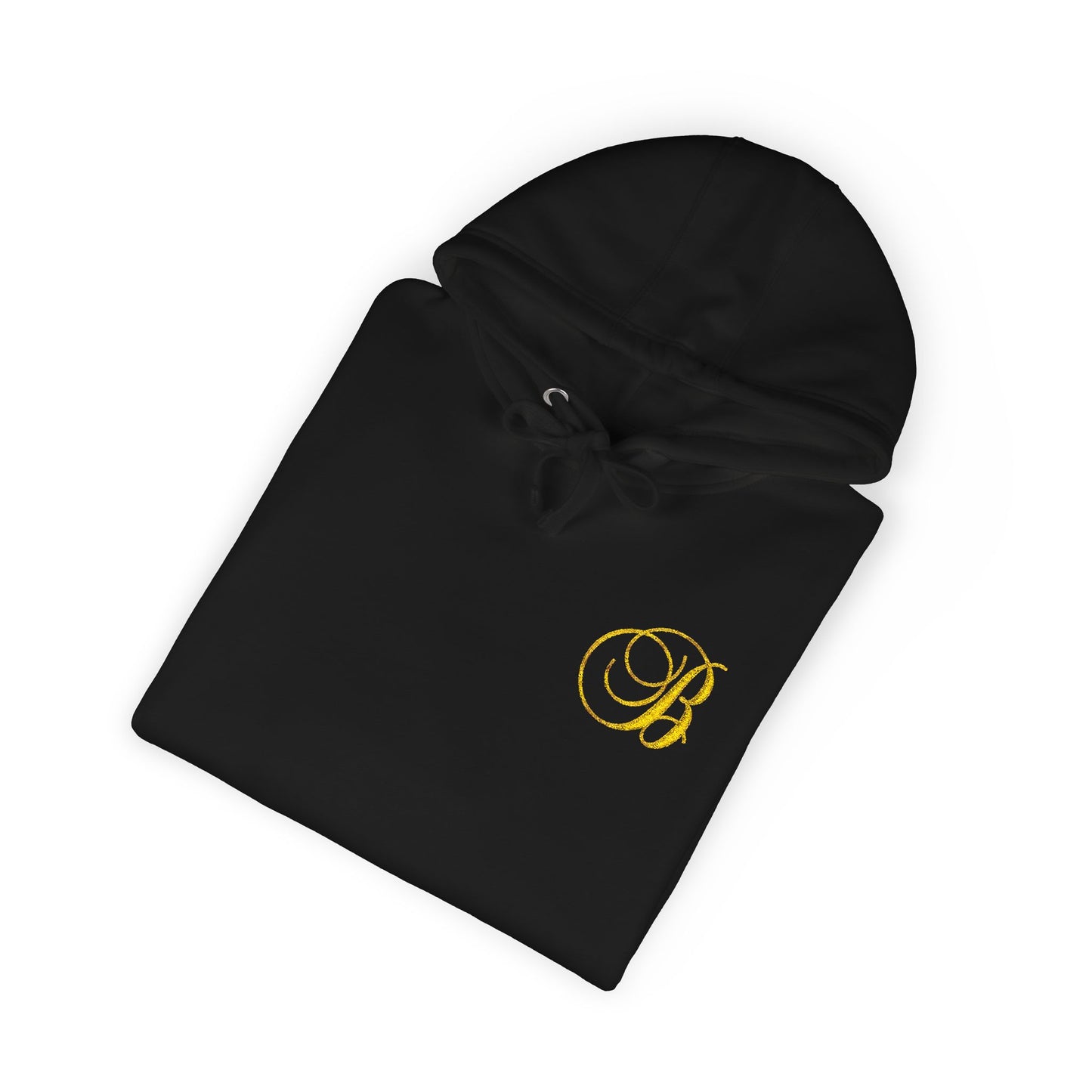 Coral Gold Floral Initial Hoodie — Monogram 'B' Casual Pullover