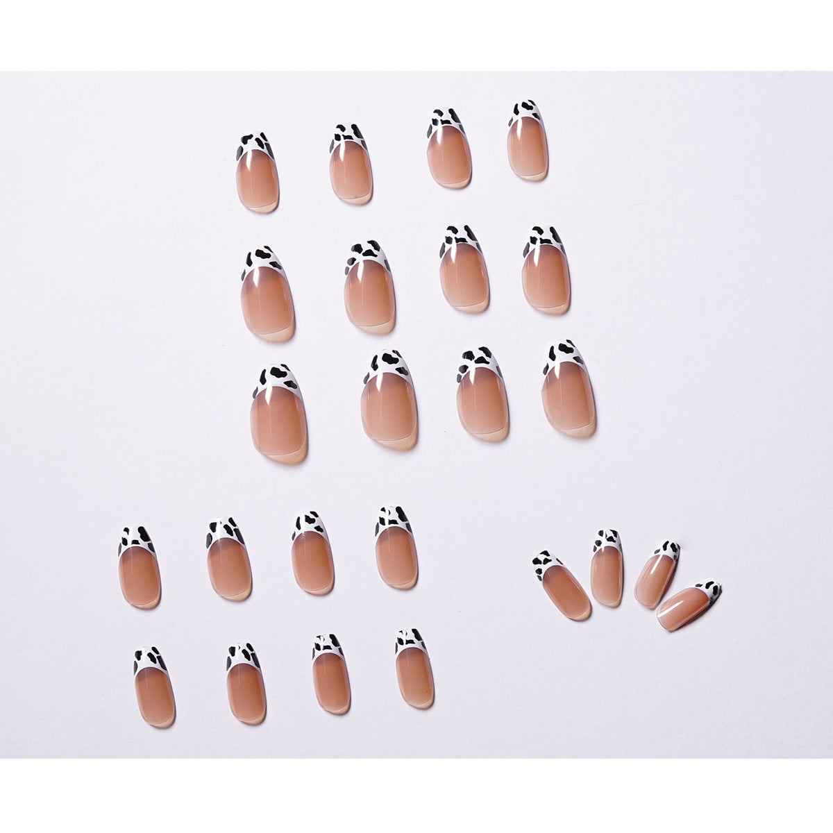 Anti-French small milk pattern purple gray press on nails art finished fake nail nail art patch nail patch – Image 4