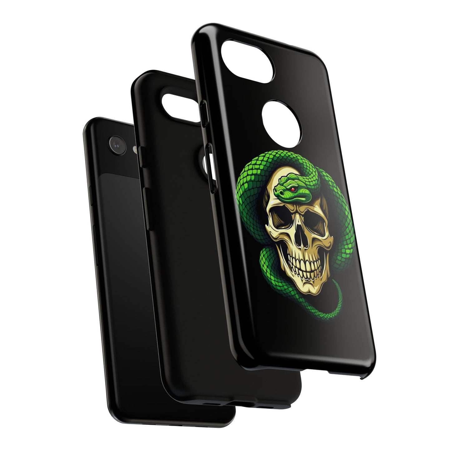 Skull & Snake Phone Case | Tough Cases, Protective Cover, Edgy Phone Accessories, Gothic Gift, Halloween Decor