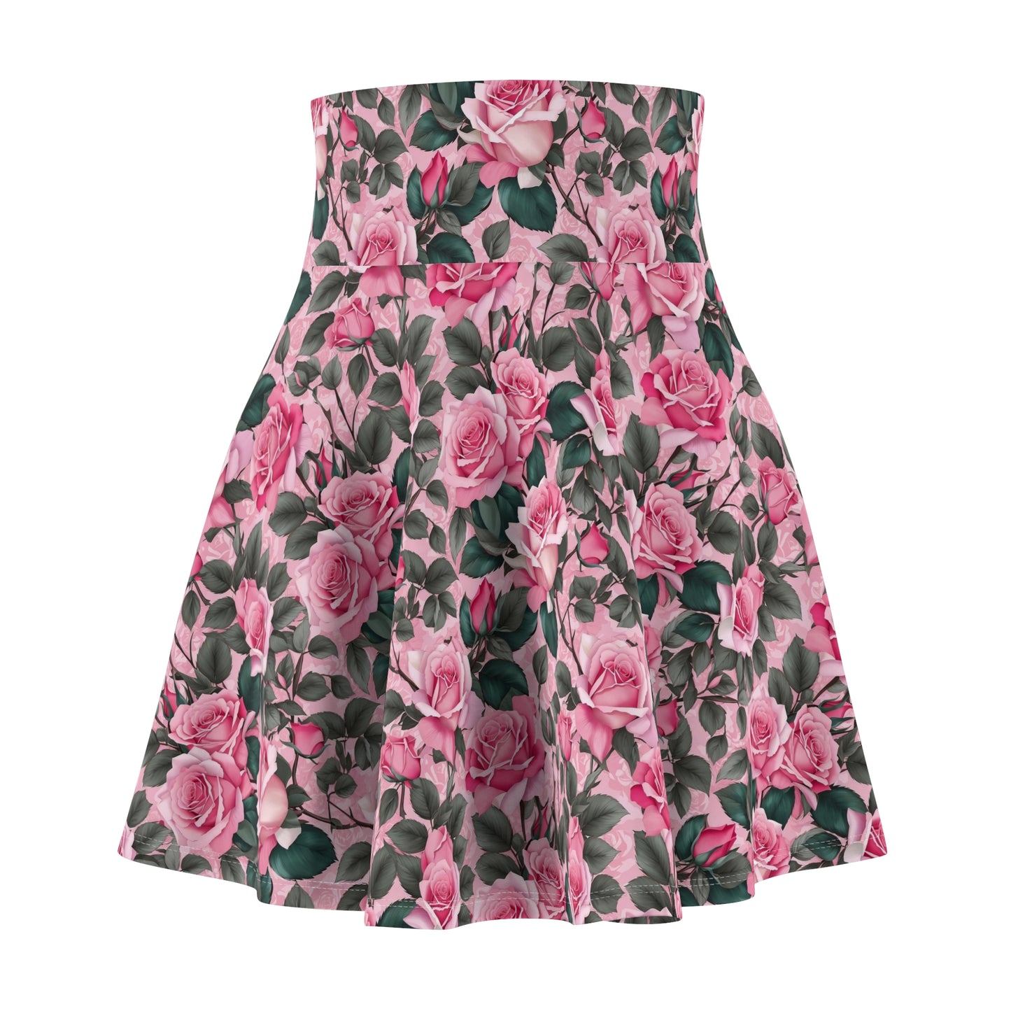Floral Women's Skater Skirt, Elegant Summer Outfit, Casual Dress, Ideal for Weddings, Garden Parties, Vacation Wear