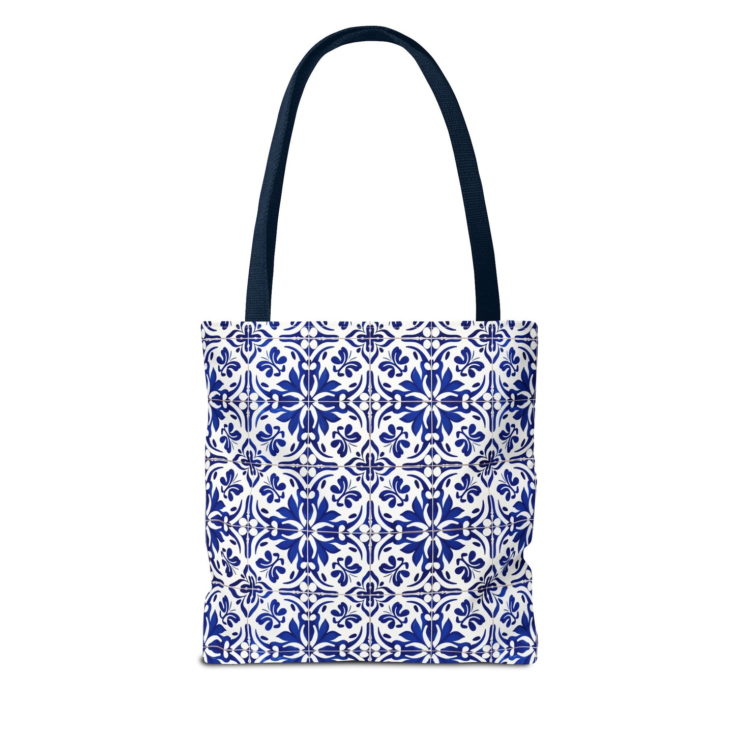 Blue Moroccan Tile Tote Bag - All-Over Print Patterned Market Tote