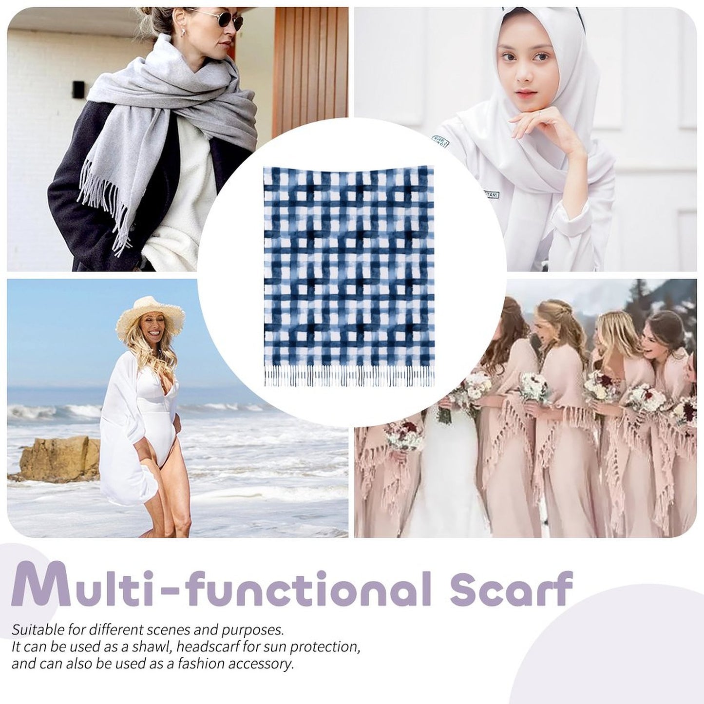 Cashmere-like Tassel Scarf