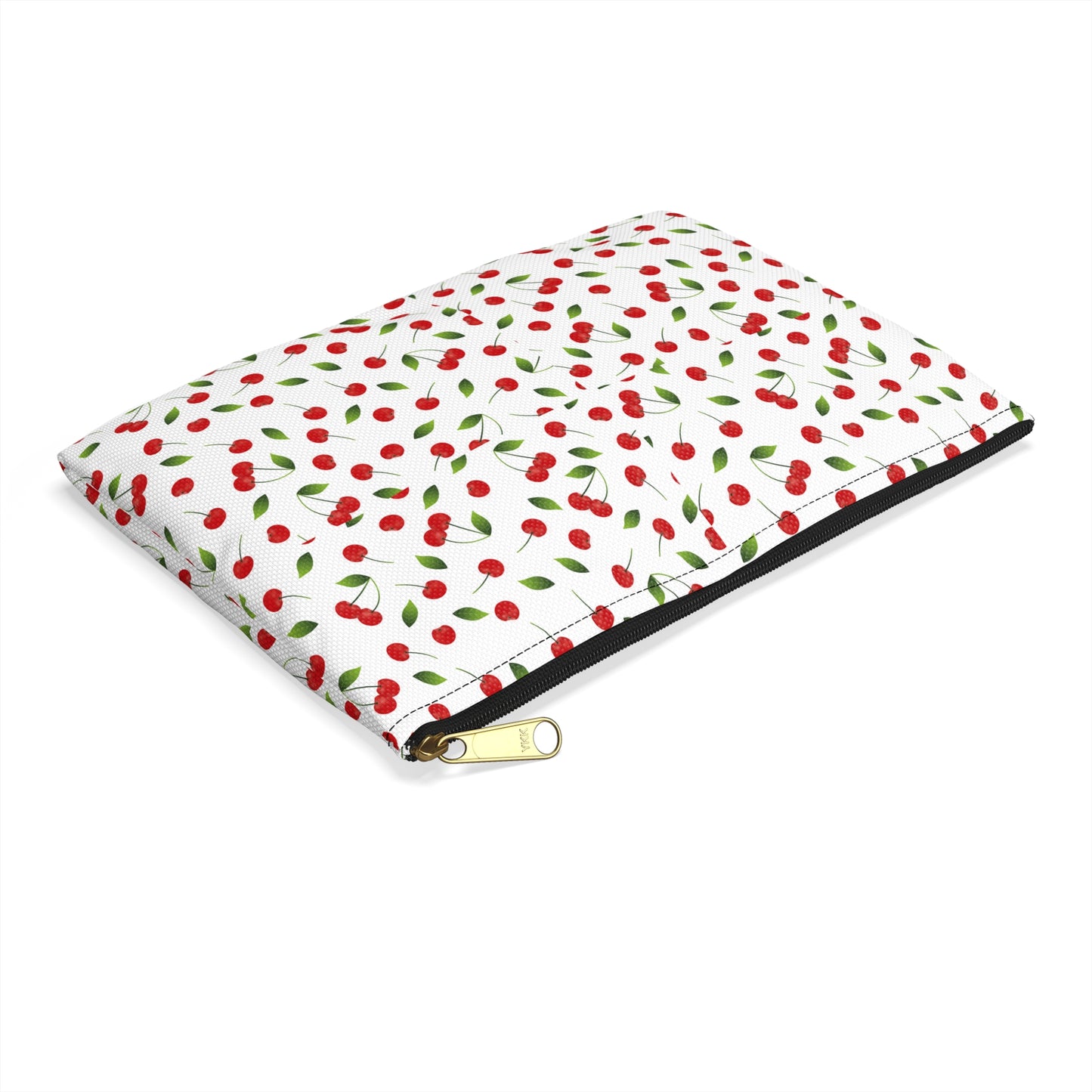 Cherry Blossom Accessory Pouch, Cute Toiletry Bag, Makeup Organizer, Gift for Her, Cherry Print Purse, Cherry Themed Essentials