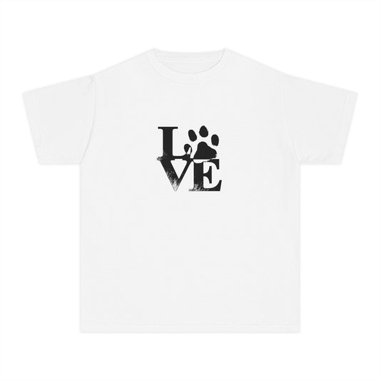 Youth Love Paw Tee - Perfect for Pet Lovers, Gifts for Kids, Animal Lovers, Birthday or Holiday Gift, Cute Casual Wear