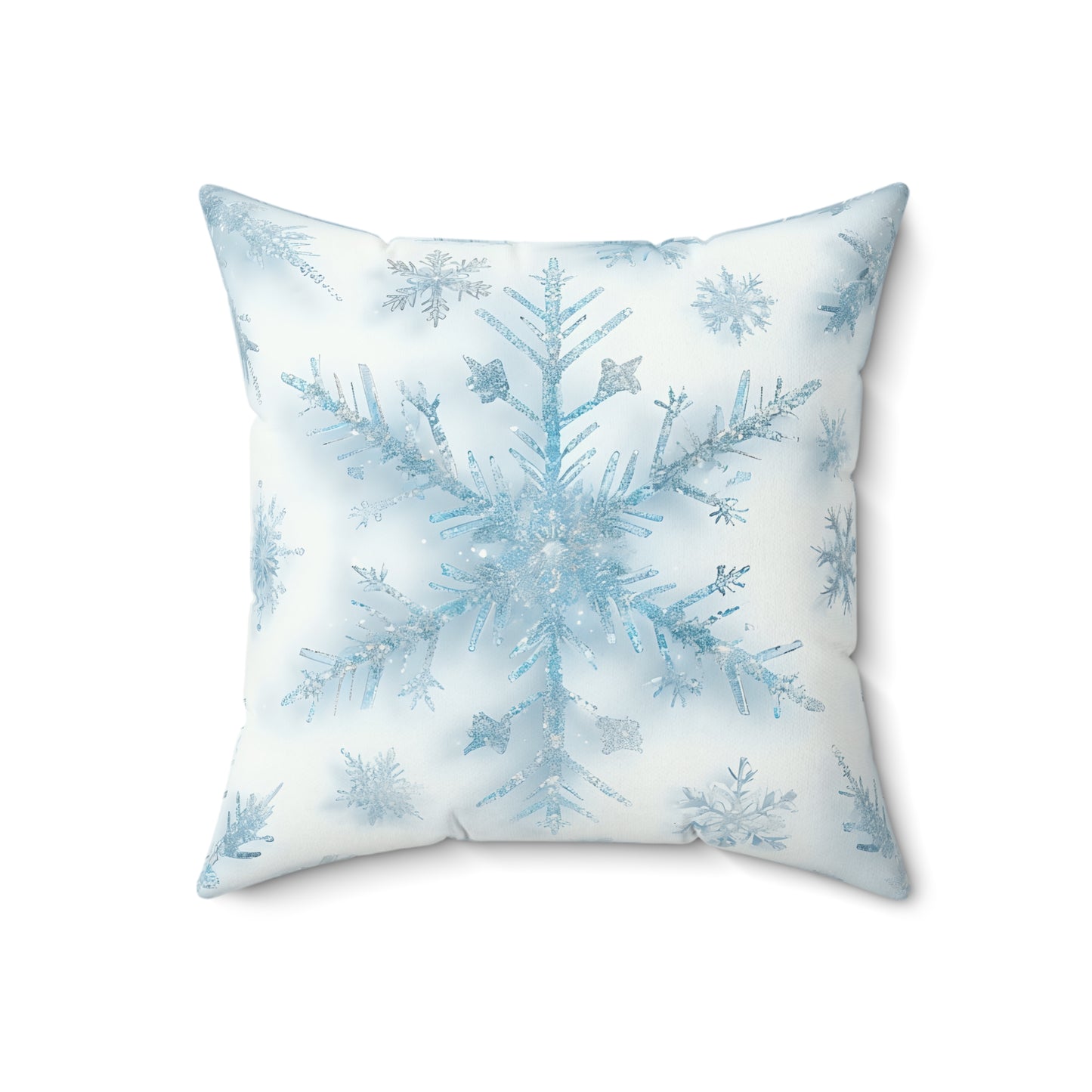 Winter Snowflake Faux Suede Pillow, Cozy Home Decor, Winter Decoration, Holiday Gift, Snow Themed Cushion