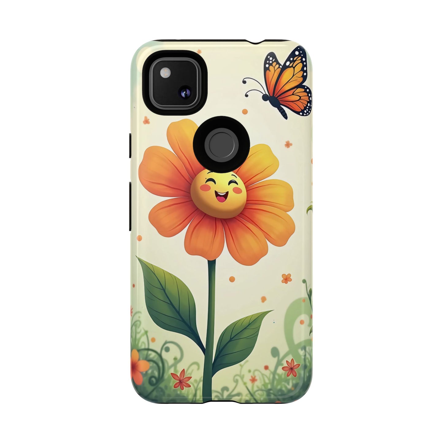 Floral Phone Case with Butterfly Design, Cute Flower Phone Cover for Nature Lovers, Eco-Friendly Gift, Spring Vibes, Birthday Present