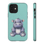 Cute Hippo Phone Case, Tough Phone Cover, Fun Animal Case, Gift for Kids, Cute Decor, Birthday Present