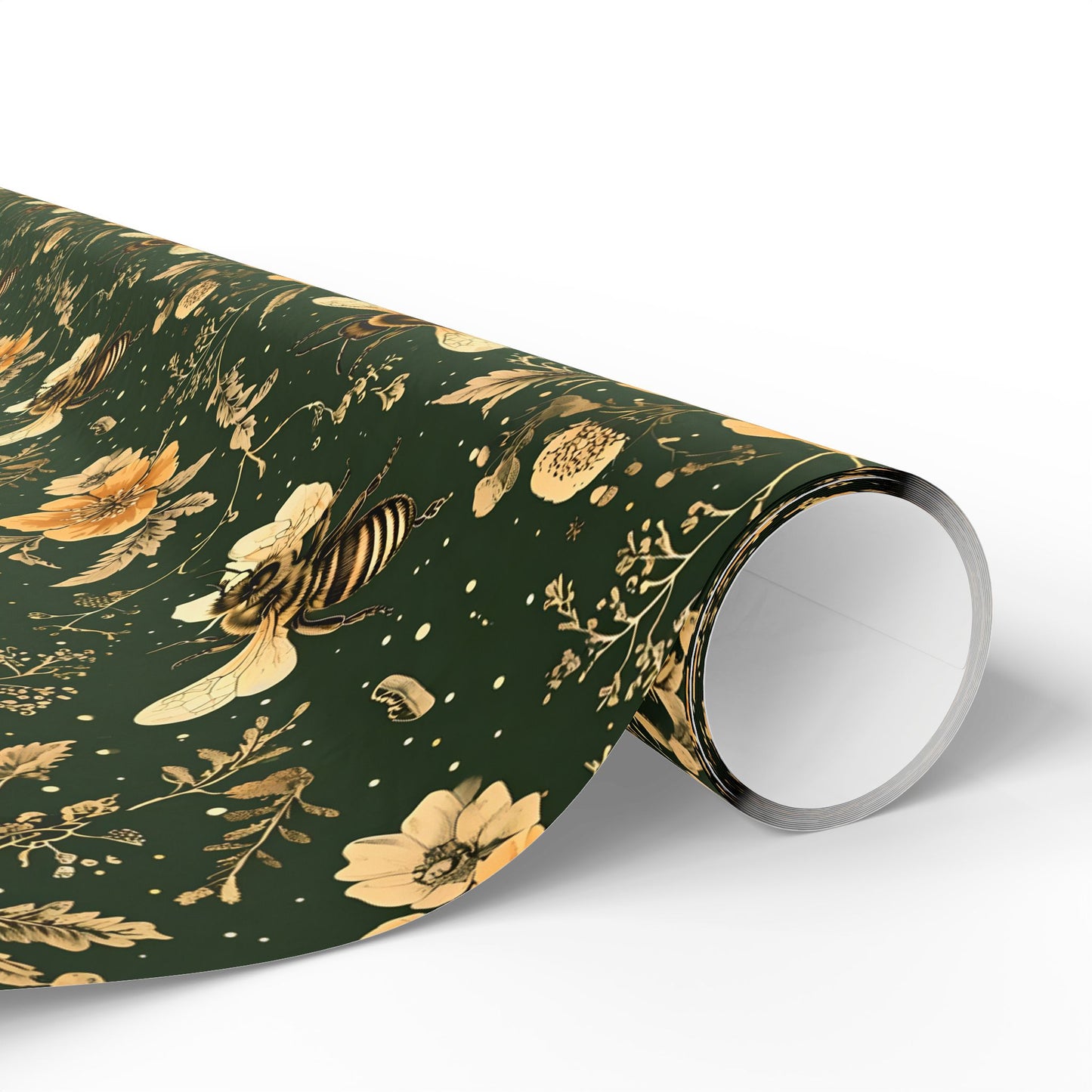 Floral Bee Wrapping Paper, Eco-Friendly Gift Wrap for Birthdays, Weddings, Showers, Baby Showers, Nature Lovers