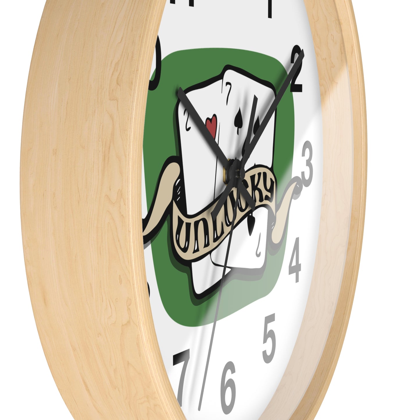 Vintage Playing Cards Wall Clock | Unlucky Tattoo Style Poker Design