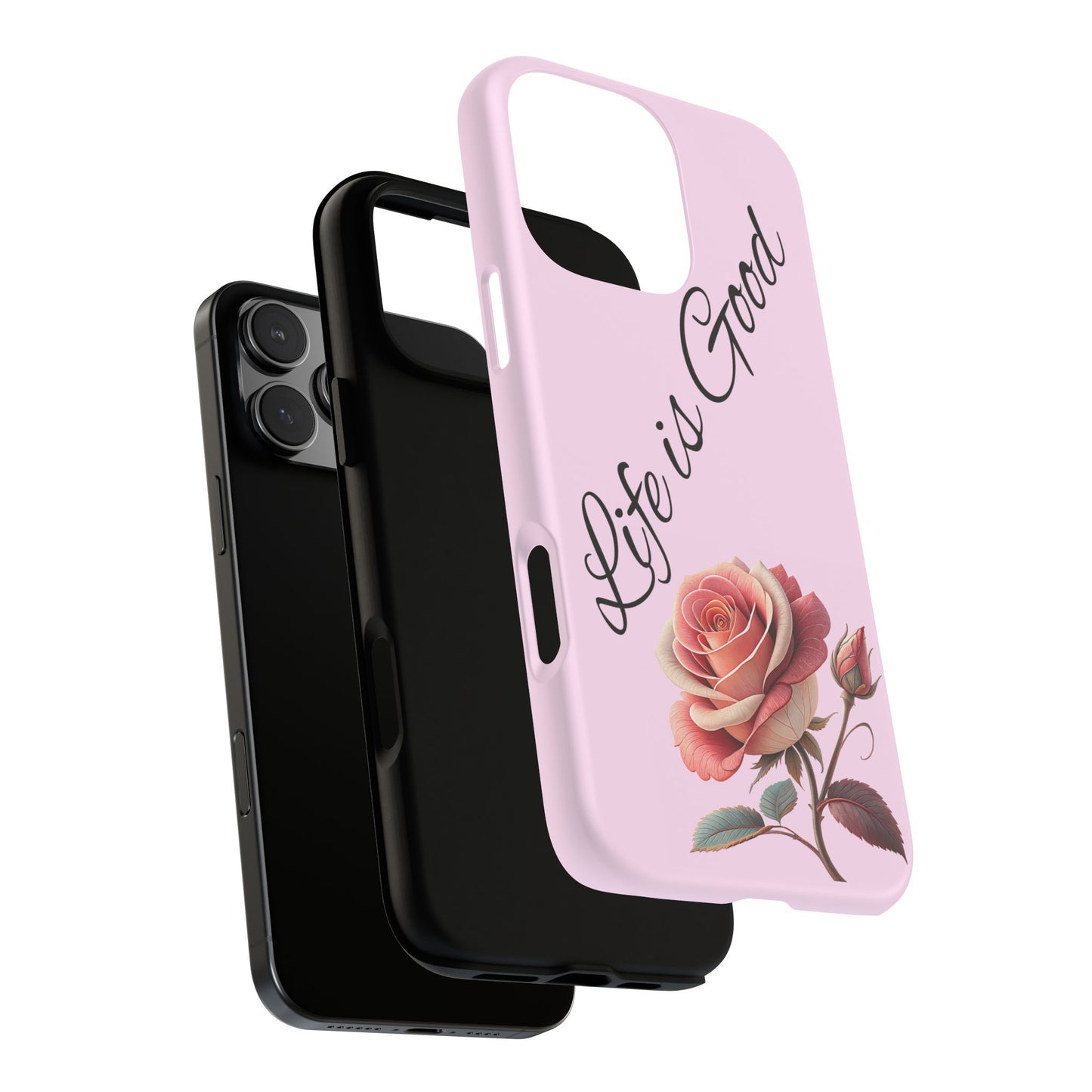 Roses & Positivity Phone Case - Floral Design, Life is Good, Tough Cases for Everyday Wear, Gift for Friends, Mother's Day, Spring [...]