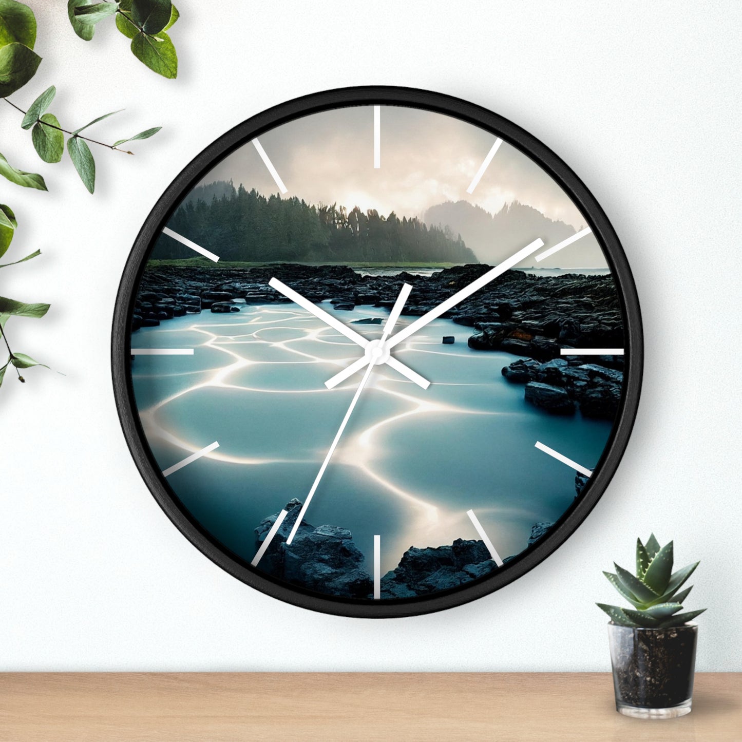 Serene Nature Wall Clock - Tranquil Home Decor for Nature Lovers, Modern Timepiece for Gifts, Office, Living Room, Quartz Clock