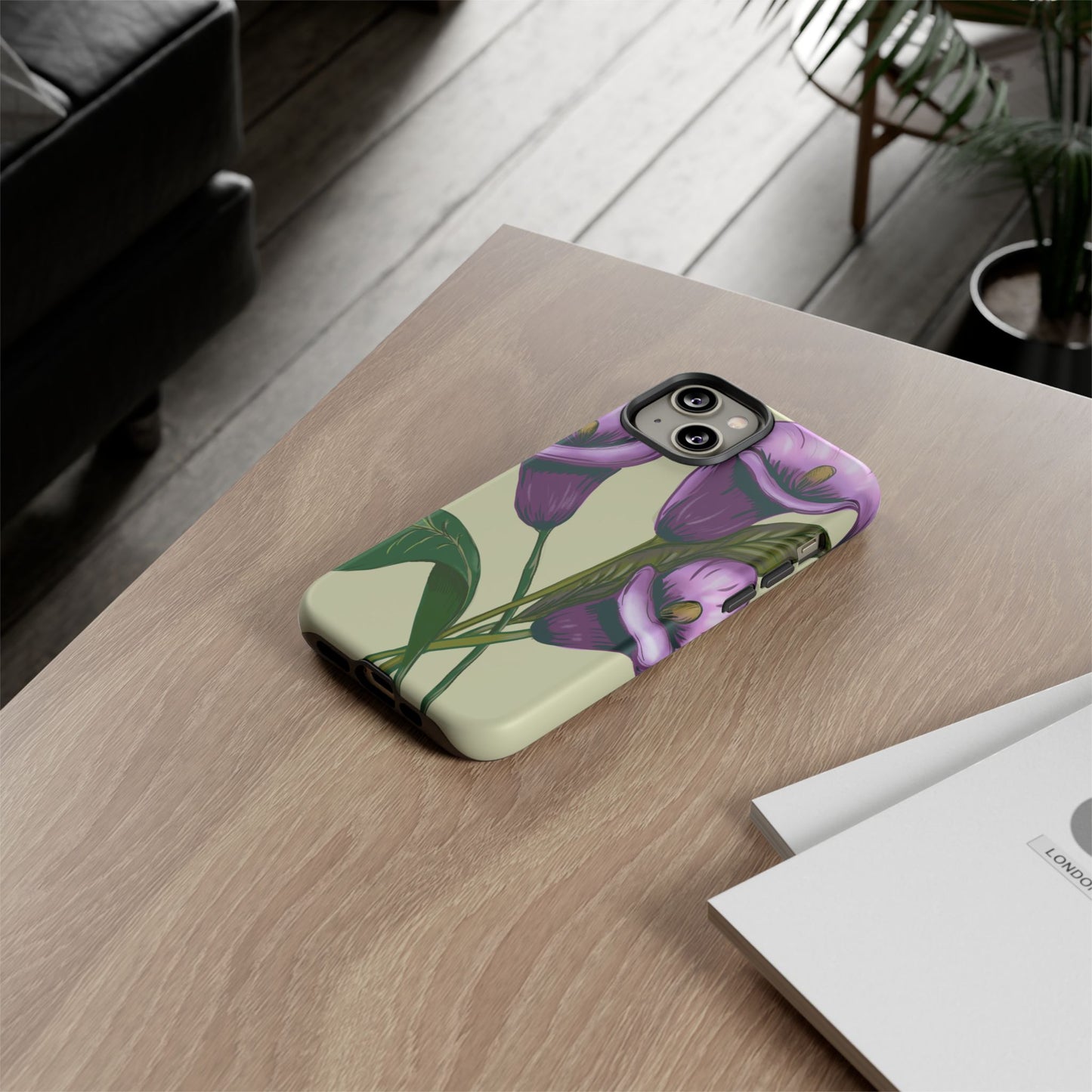 Floral Phone Case - Tough Cases, Purple Flower Design, Cell Phone Accessories, Gift for Her, Nature Lover Essentials