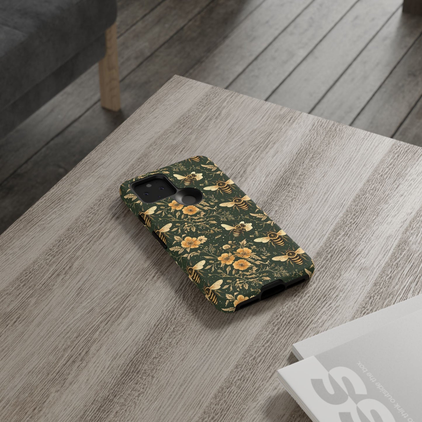 Nature-Inspired Phone Case, Tough Cases for Nature Lovers, Floral Bee Design, Eco-Friendly Gift, Summer Vibes, Trendy Phone Accessory,