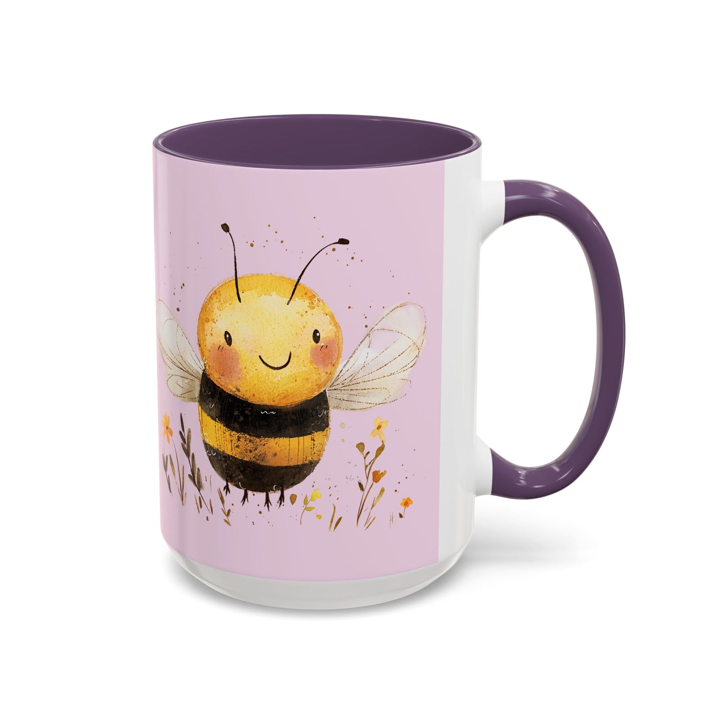 Cute Bee Accent Coffee Mug for Nature Lovers, Fun Bee Design, Gift for Friends, Bee Themed Kitchenware, Bee Lover's Mug