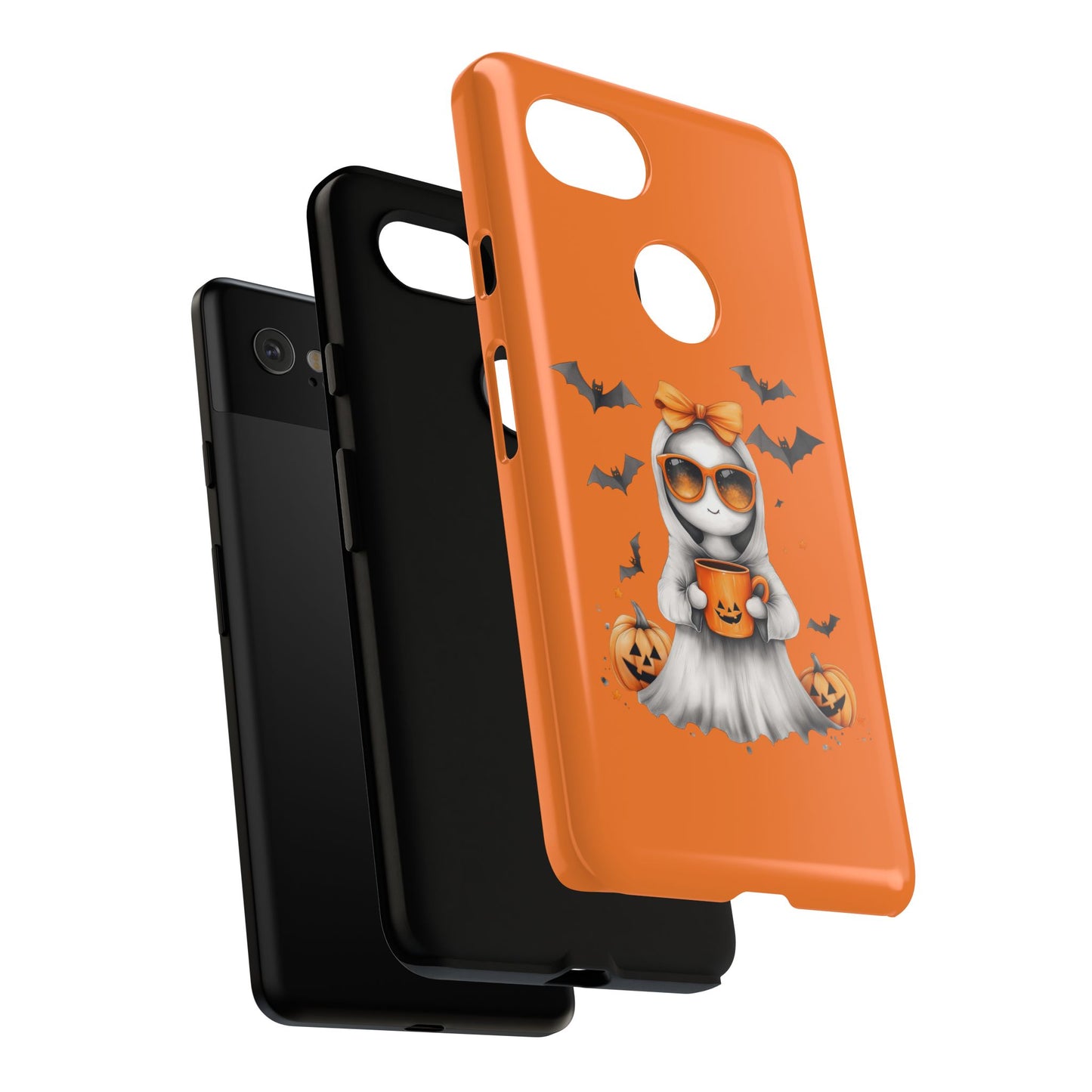 Halloween Ghost Phone Case, Cute Cat Ghost Case, Autumn Phone Cover, Spooky Season Gift, Trick or Treat Case