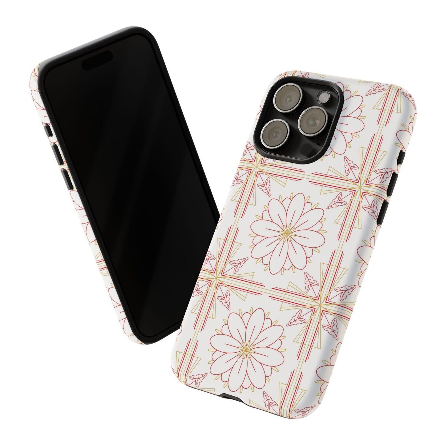 Floral Pattern Phone Case - Stylish Tough Case, Flower Design, Cute Mobile Cover, Phone Accessory, Gift for Her, Spring Style