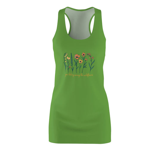 Floral Racerback Dress, Summer Dress, Casual Dress, Outdoor Apparel, Gift for Her, Everyday Wear