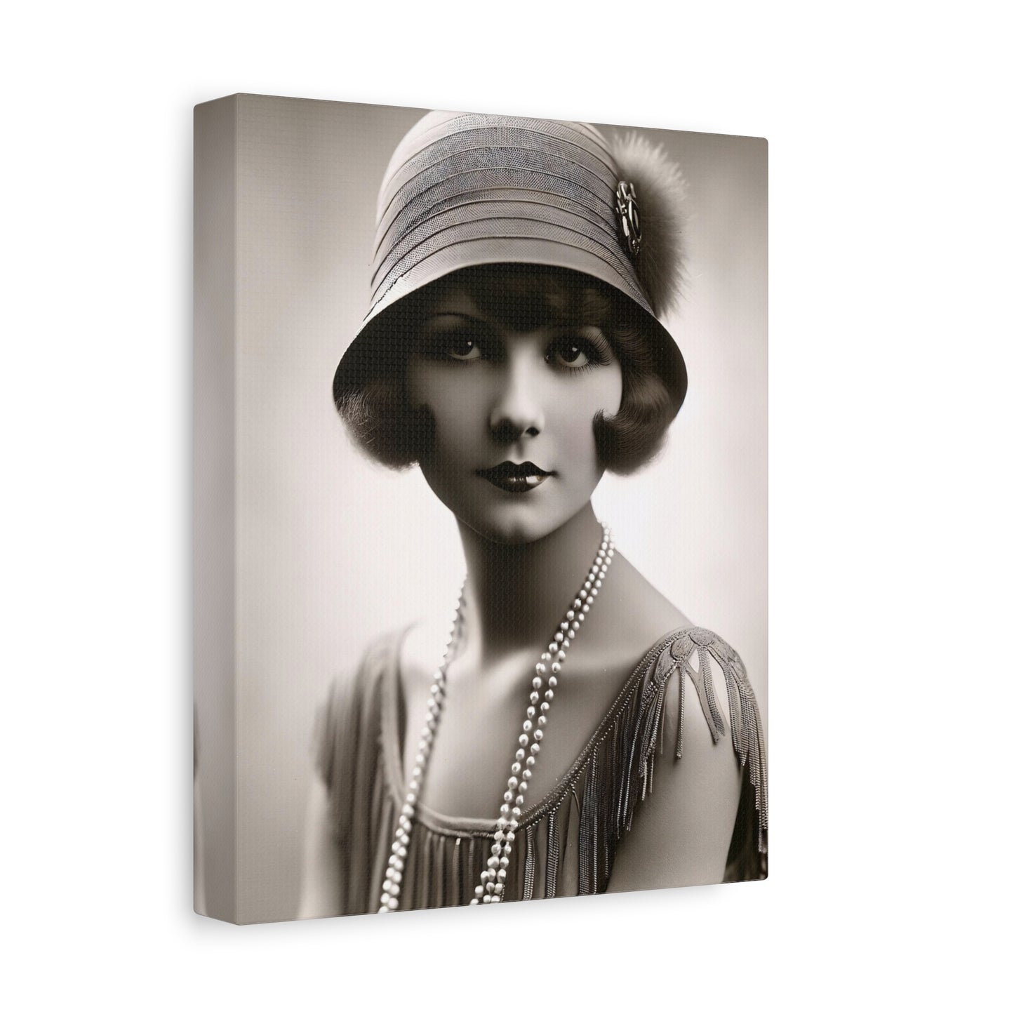Vintage 1920s Flapper Portrait Canvas