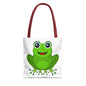 Cute Frog Tote Bag, Eco-Friendly Shopping Bag, Fun Gift for Kids, Frog Lovers, Bag for Nature Outings, Unique Frog Design