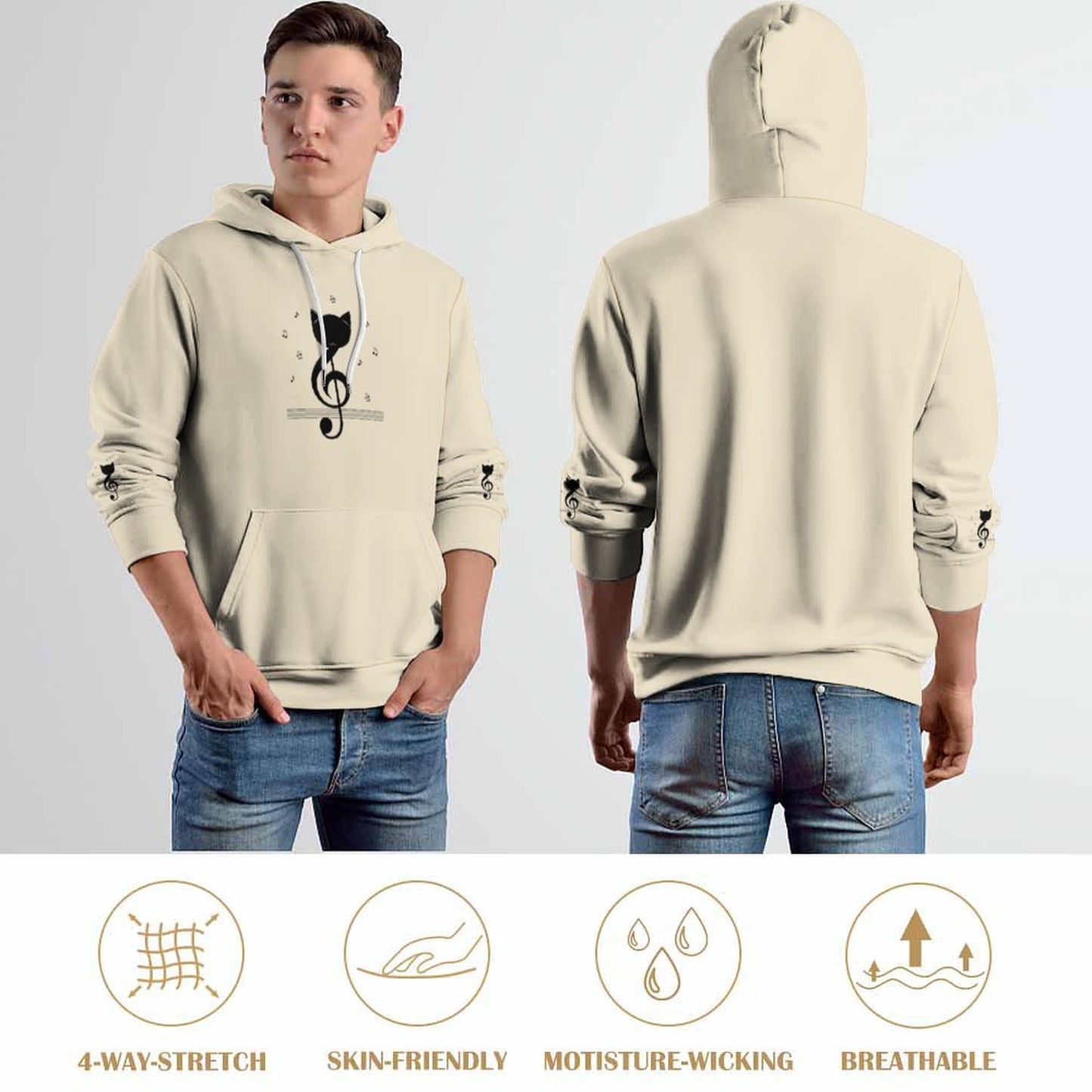 Hoodie with Double-layer hood Cat