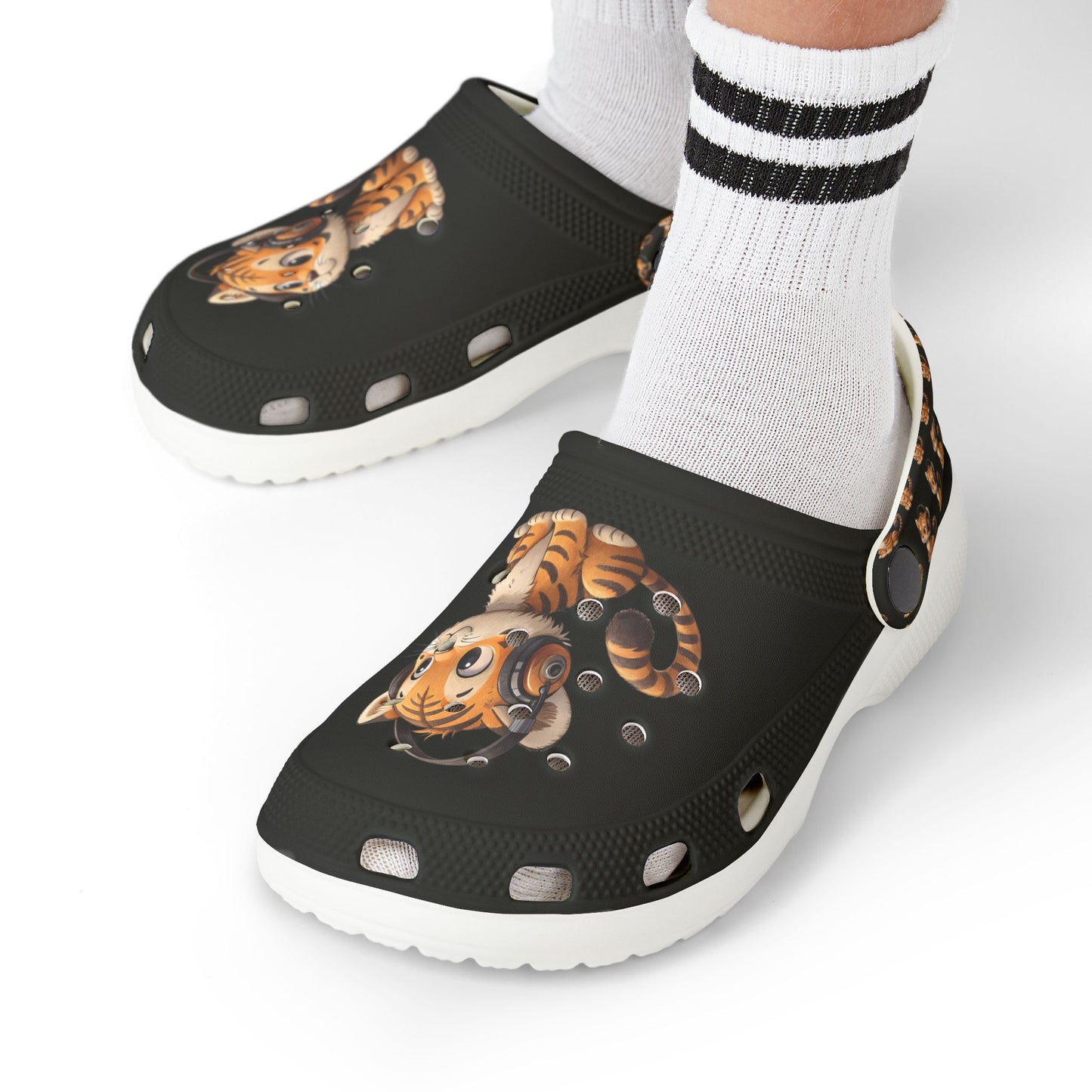 Adorable Kid's Tiger Clogs, Cute Animal Clogs, Comfortable Summer Footwear, Perfect for Playtime, Great for Gifts