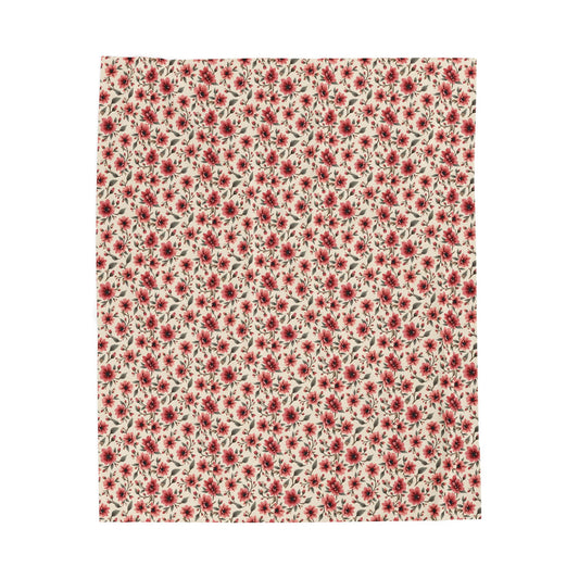 Cozy Floral Velveteen Plush Blanket | Perfect for Home Decor, Gifts, Couch, Travel, Holidays, Soft Throw for Relaxation