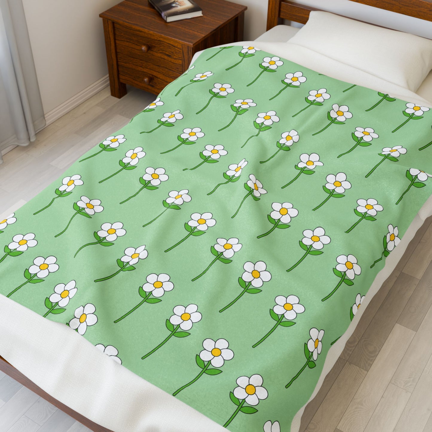 Floral Velveteen Plush Blanket - Cozy Home Decor, Soft Throw, Perfect Gift for Birthdays, Baby Showers, or Spring Celebrations