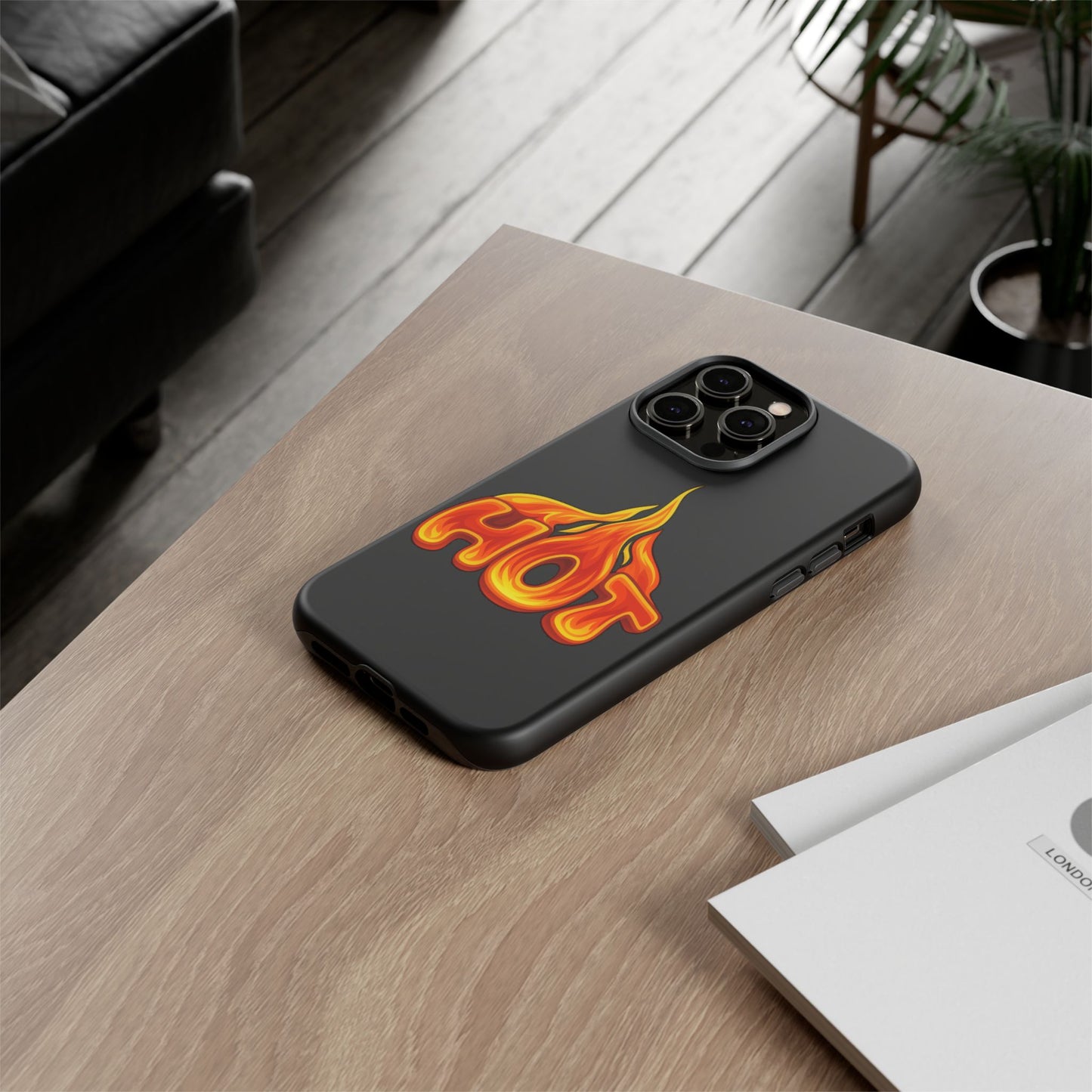 Stylish Phone Case, Hot Flames Design, Gift for Teens, Trendy Accessory, Protective Cover, Unique Phone Case