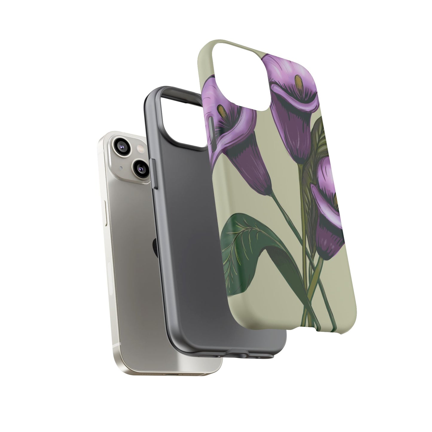 Floral Phone Case - Tough Cases, Purple Flower Design, Cell Phone Accessories, Gift for Her, Nature Lover Essentials