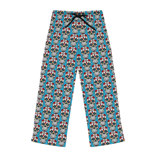 Colorful Day of the Dead Pajama Pants, Cozy Sleepwear, Halloween Costume, Unique