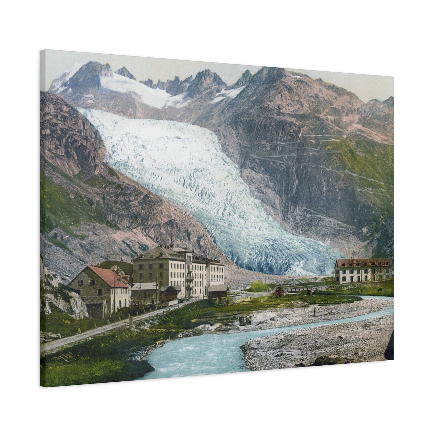 Glacier Village Matte Canvas Print
