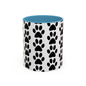 Paw Print Accent Coffee Mug - Dog Lover Gift, Black and White Pet Mug, Cute Animal Decor, Personalized Pet Owner Present, Coffee Tea Cup