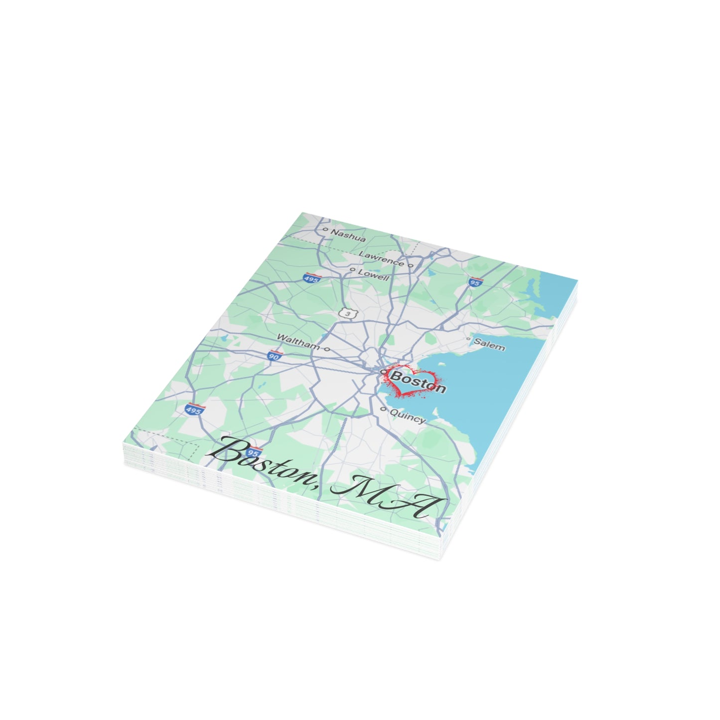 Boston Map Postcard Bundle - Personalized Travel Keepsake, Perfect for Souvenirs, Gifts, Wedding Invitations, or Event Thank You Cards