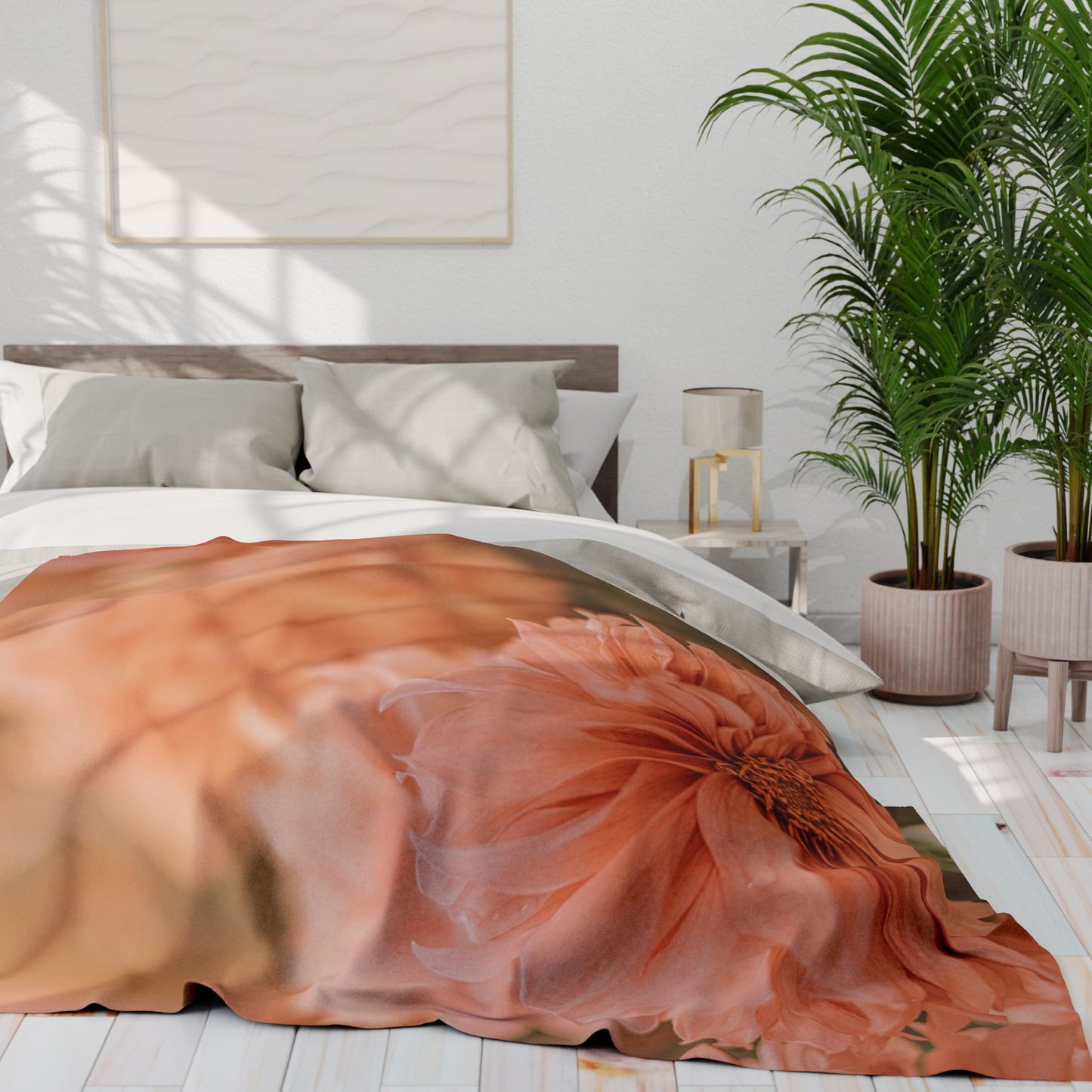 Cozy Floral Fleece Blanket | Soft Throw Blanket for Home, Boho Decor, Gift for Her, Wedding Blanket, Boudoir Accessory