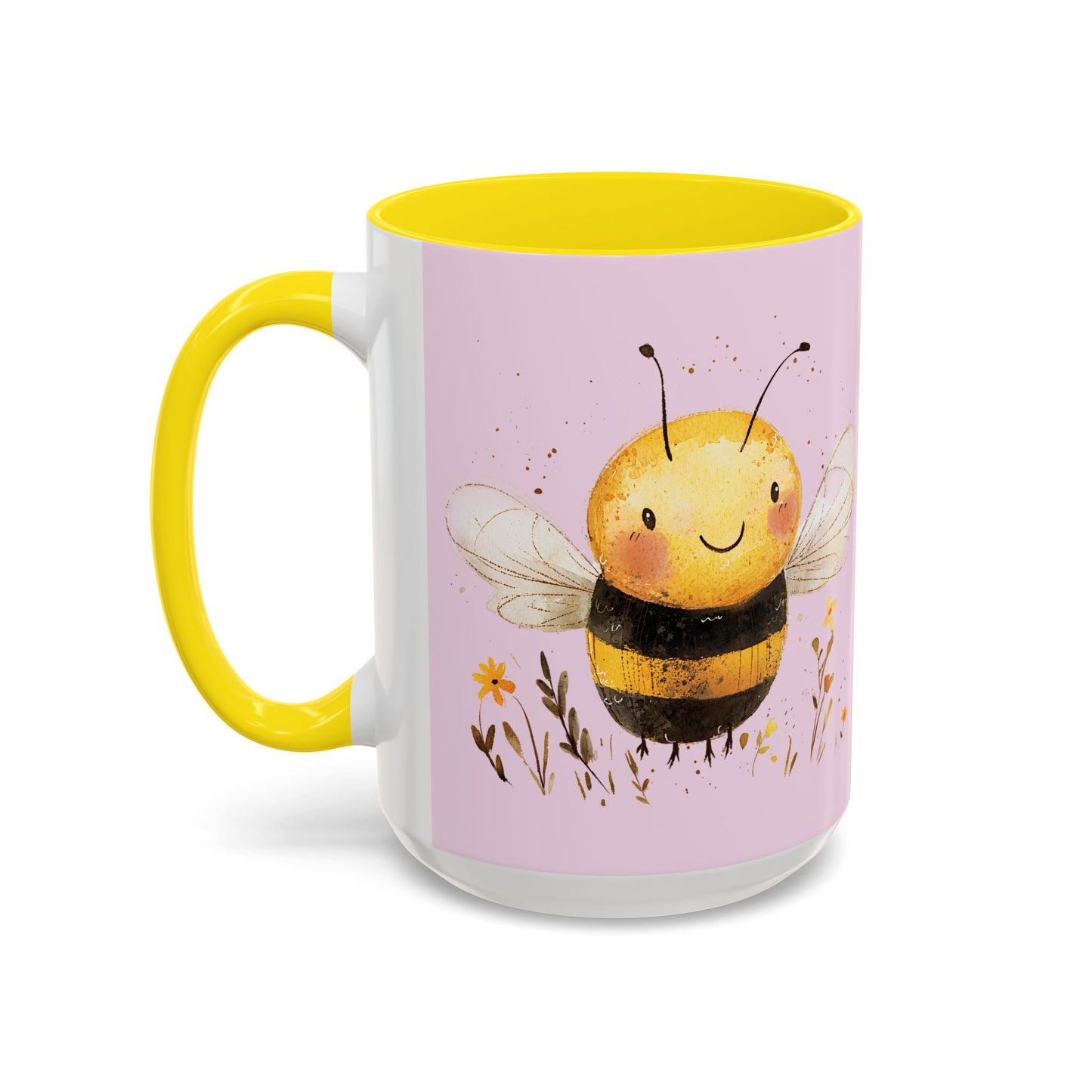 Cute Bee Accent Coffee Mug for Nature Lovers, Fun Bee Design, Gift for Friends, Bee Themed Kitchenware, Bee Lover's Mug