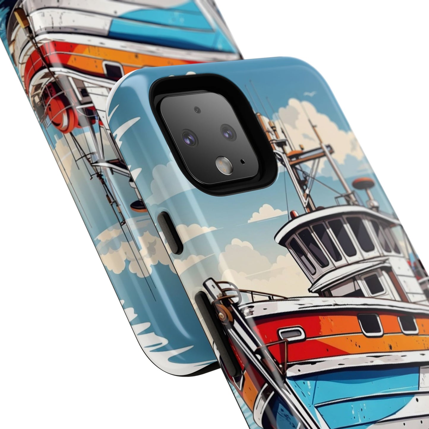 Colorful Fishing Boat Phone Case | Nautical Gift, Marine Design, Coastal Aesthetic, Summer Vibes, Sea Lover's Accessory