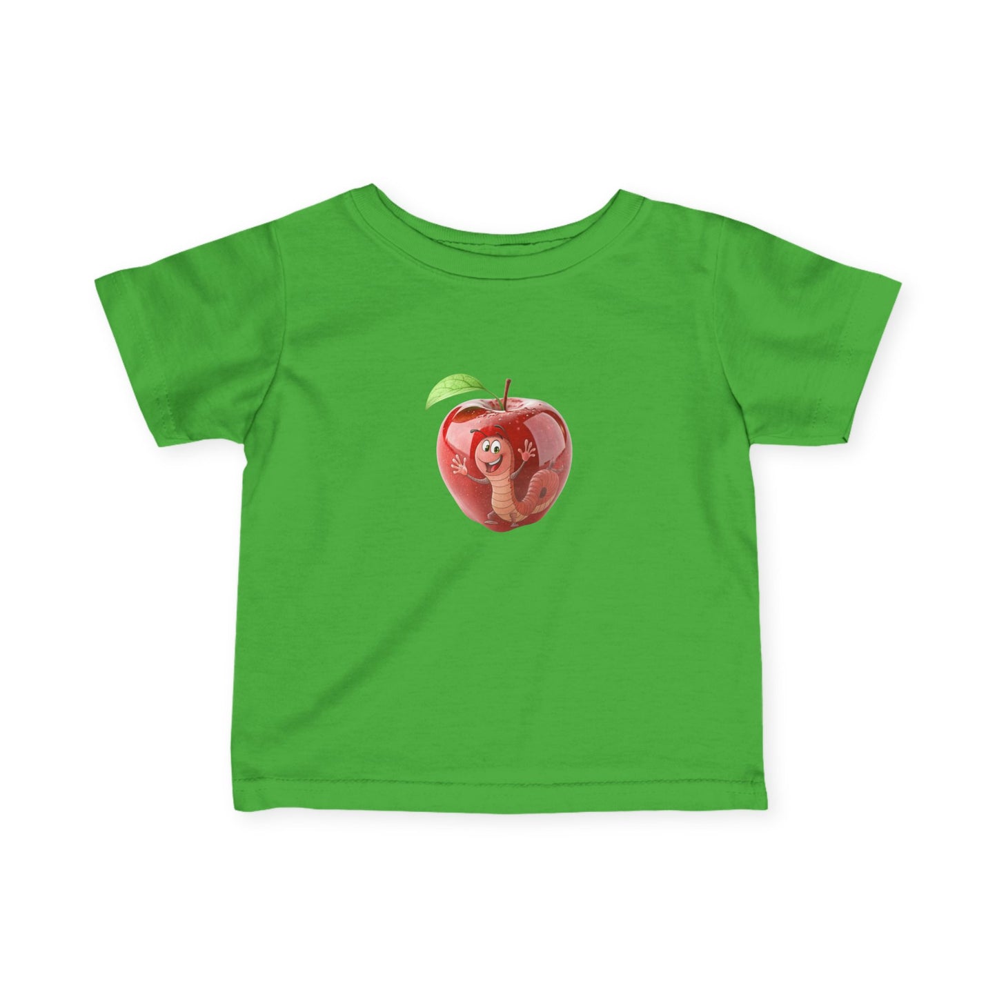 Cute Apple Mouse Infant Tee, Baby Shower Gift, Toddler T-Shirt, Kids Fruit Shirt, Spring Outfit, Playful Everyday Wear