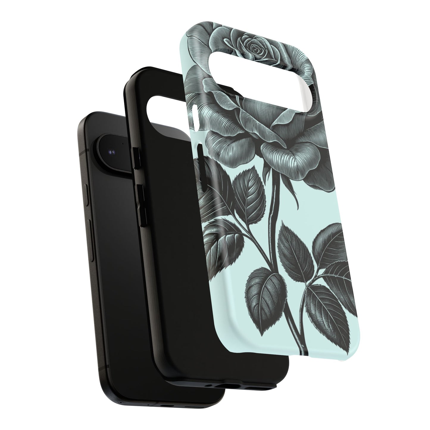 Elegant Floral Phone Case, Tough Cases for iPhones, Black Rose Design, Gift for Her, Stylish Phone Cover, Birthday Gifts